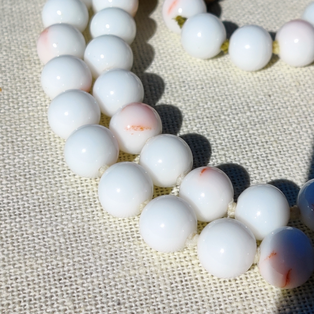 Antique white angel skin coral necklace